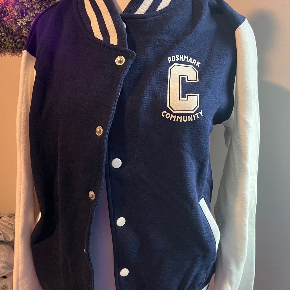 Navy and White Varsity Jacket